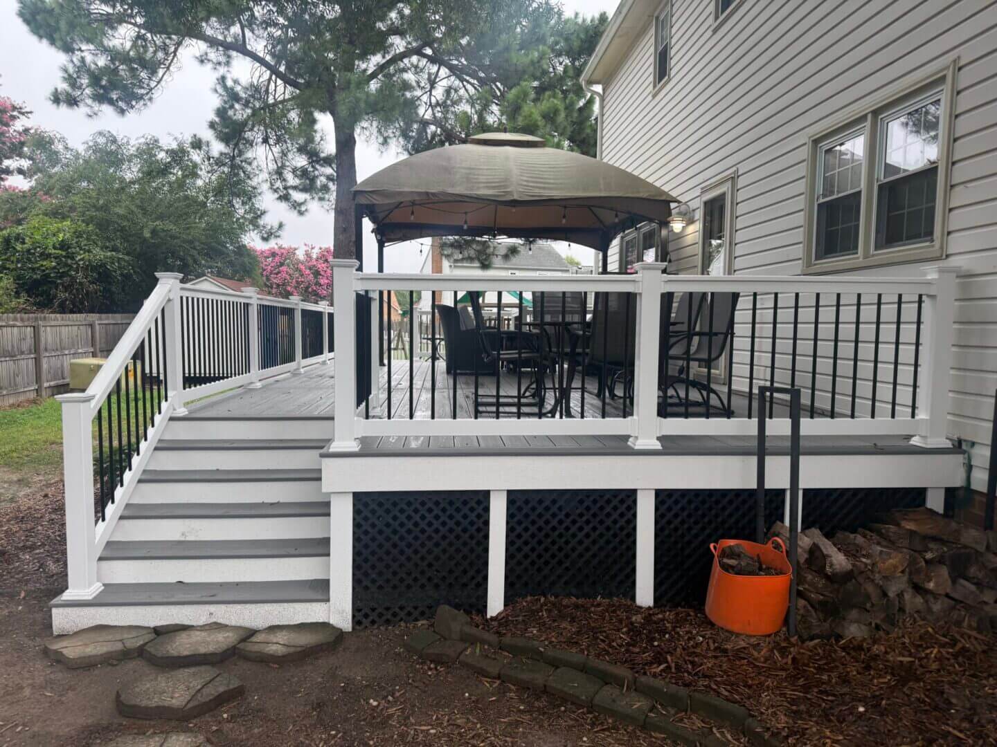 Elevated waterfront composite deck by B&B Decks — Poquoson, VA service area